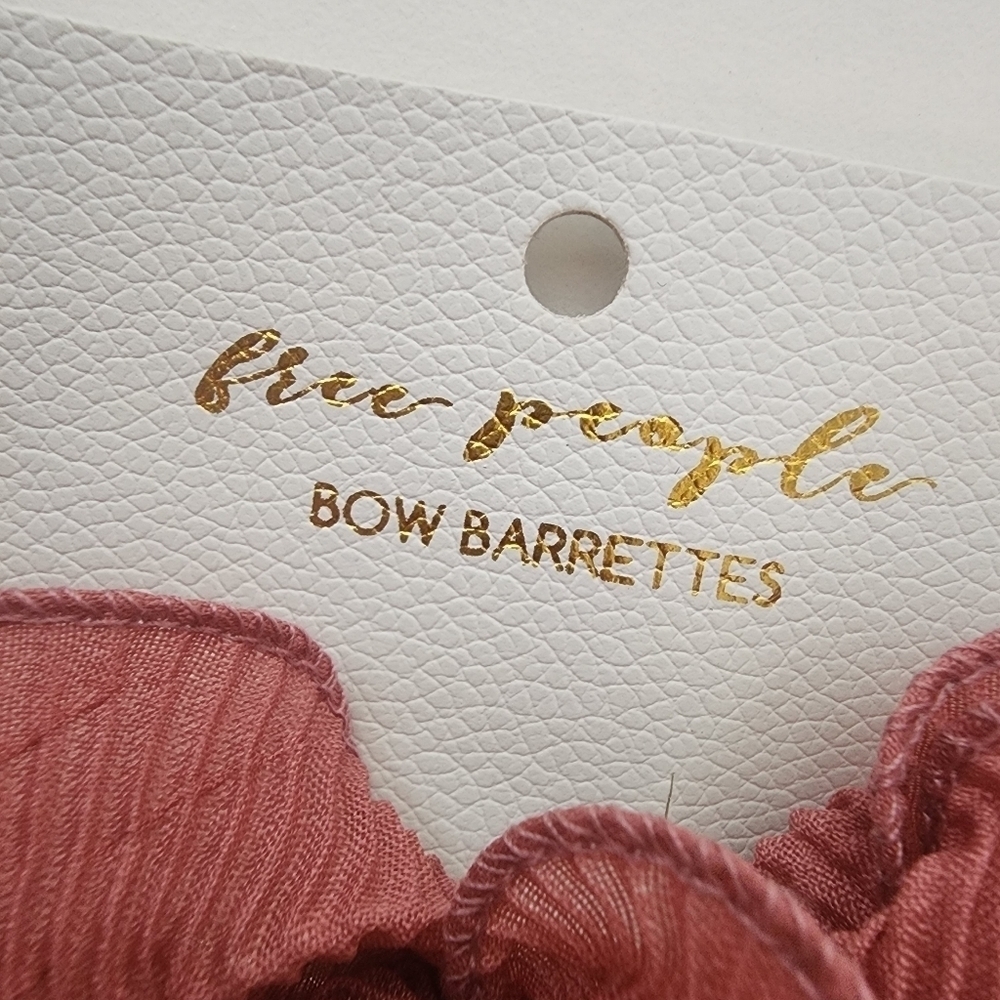 NWT Free People Rizzo Crinkled Bow Rusty Pink - Picture 8 of 13